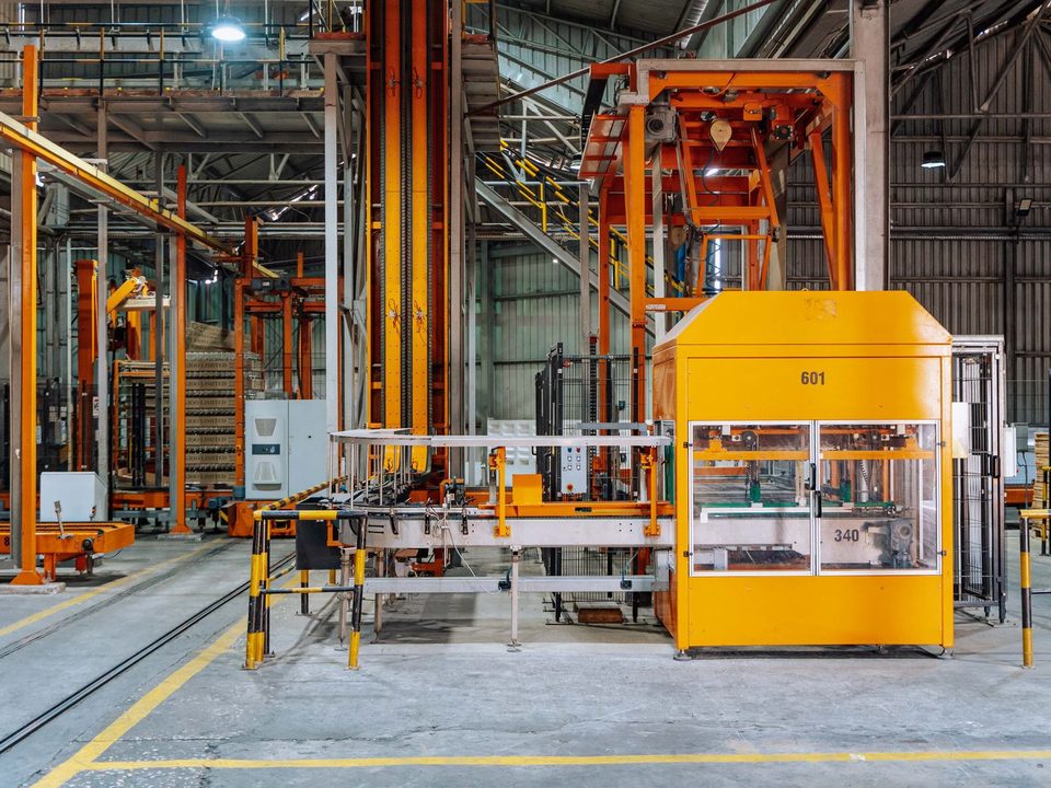 Automated production line in a factory