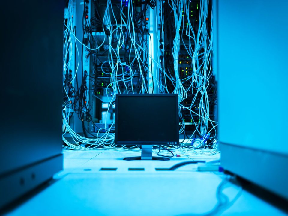 Network cabling behind a remote access terminal